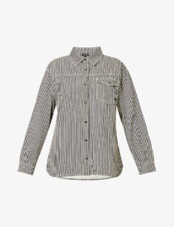 ANINE BING Sloan Logo-embroidered Cotton Shirt