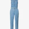FRAME Sleeveless Wide-leg Denim Jumpsuit