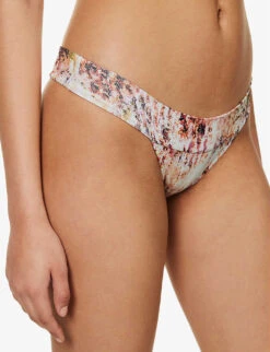 Palm Reef Graphic-pattern Bikini Bottoms -Ted Bakee Fashion Shop R04148251 MULTI ALT02