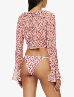 Nelly Floral-print Chiffon Top -Ted Bakee Fashion Shop R04148252 MULTI ALT03