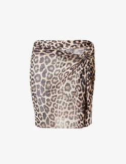 GOOD AMERICAN Twist Animal-print Recycled Polyester-blend Sarong