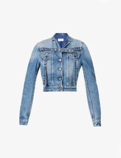 Cargo Brand-patch Regular-fit Denim Jacket