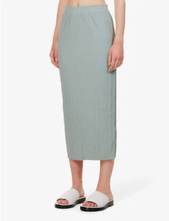 Max Mara Carnia Crinkle-effect Knitted Midi Skirt 7 Max Mara Carnia Crinkle-effect Knitted Midi Skirt -Ted Bakee Fashion Shop R04149126 SAGEGREEN ALT02