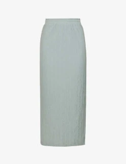 Max Mara Carnia Crinkle-effect Knitted Midi Skirt