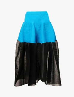 Pottery Mid-rise Recycled-polyester Midi Skirt