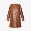 Weekend Max Mara Maia Round-neck Leather Coat