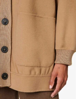 Weekend Max Mara Zelma Shawl-neck Ribbed-edge Woven Coat 9 Weekend Max Mara Zelma Shawl-neck Ribbed-edge Woven Coat -Ted Bakee Fashion Shop R04151208 CAMEL ALT04