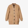 Weekend Max Mara Zelma Shawl-neck Ribbed-edge Woven Coat