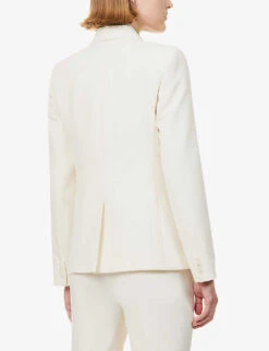 Weekend Max Mara Uva Notched-lapel Regular-fit Stretch-woven Blazer -Ted Bakee Fashion Shop R04151209 IVORY ALT03