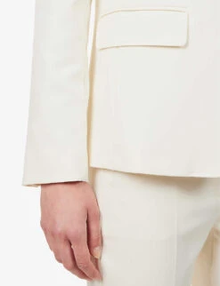 Weekend Max Mara Uva Notched-lapel Regular-fit Stretch-woven Blazer -Ted Bakee Fashion Shop R04151209 IVORY ALT05
