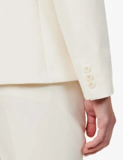 Weekend Max Mara Uva Notched-lapel Regular-fit Stretch-woven Blazer -Ted Bakee Fashion Shop R04151209 IVORY ALT06