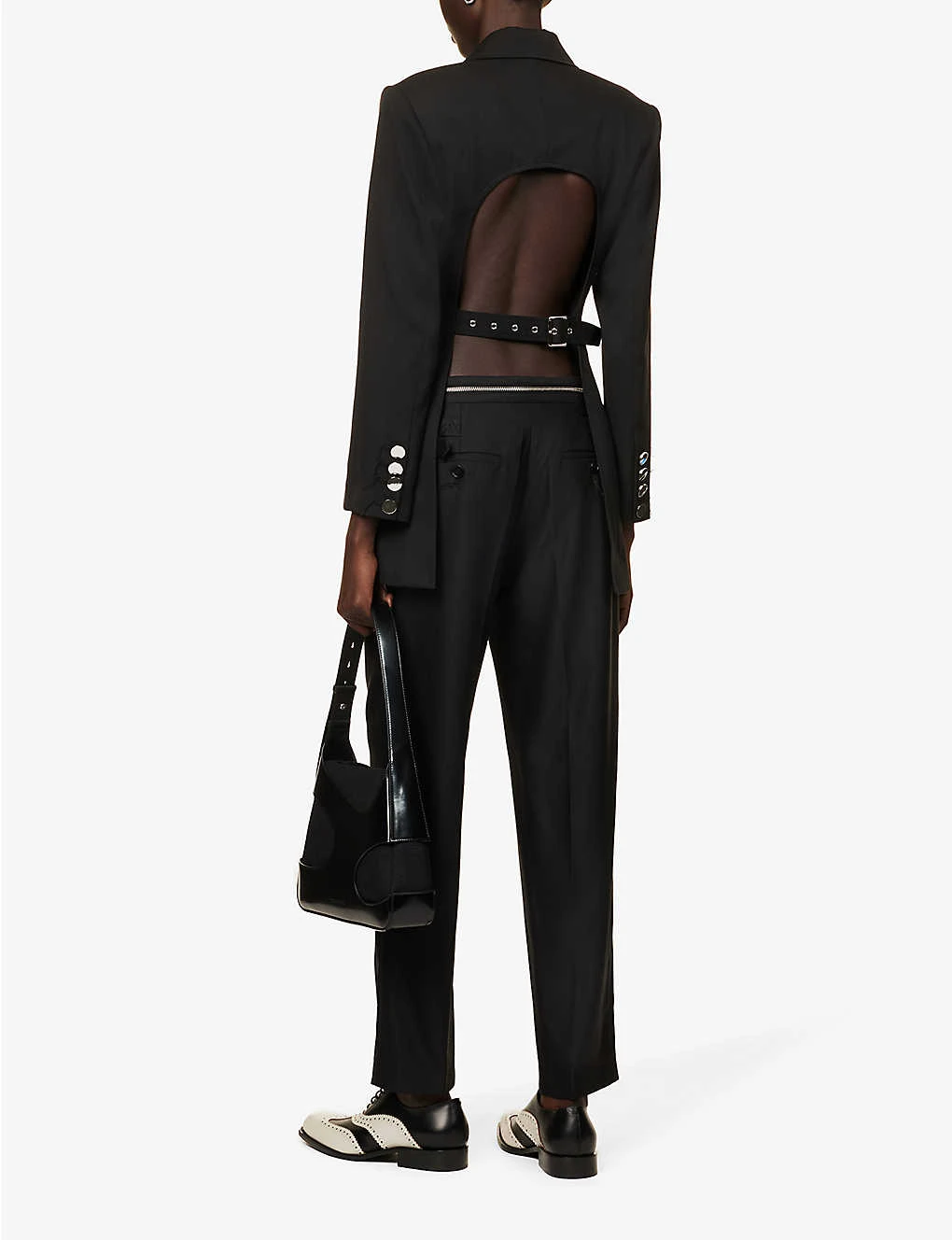 Double-breasted Open-back Wool-blend Blazer 2 Double-breasted Open-back Wool-blend Blazer - Image 2