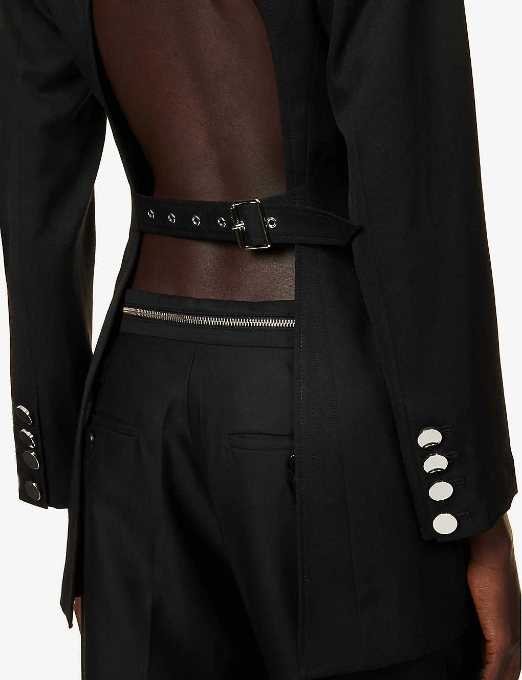 Double-breasted Open-back Wool-blend Blazer 5 Double-breasted Open-back Wool-blend Blazer - Image 5