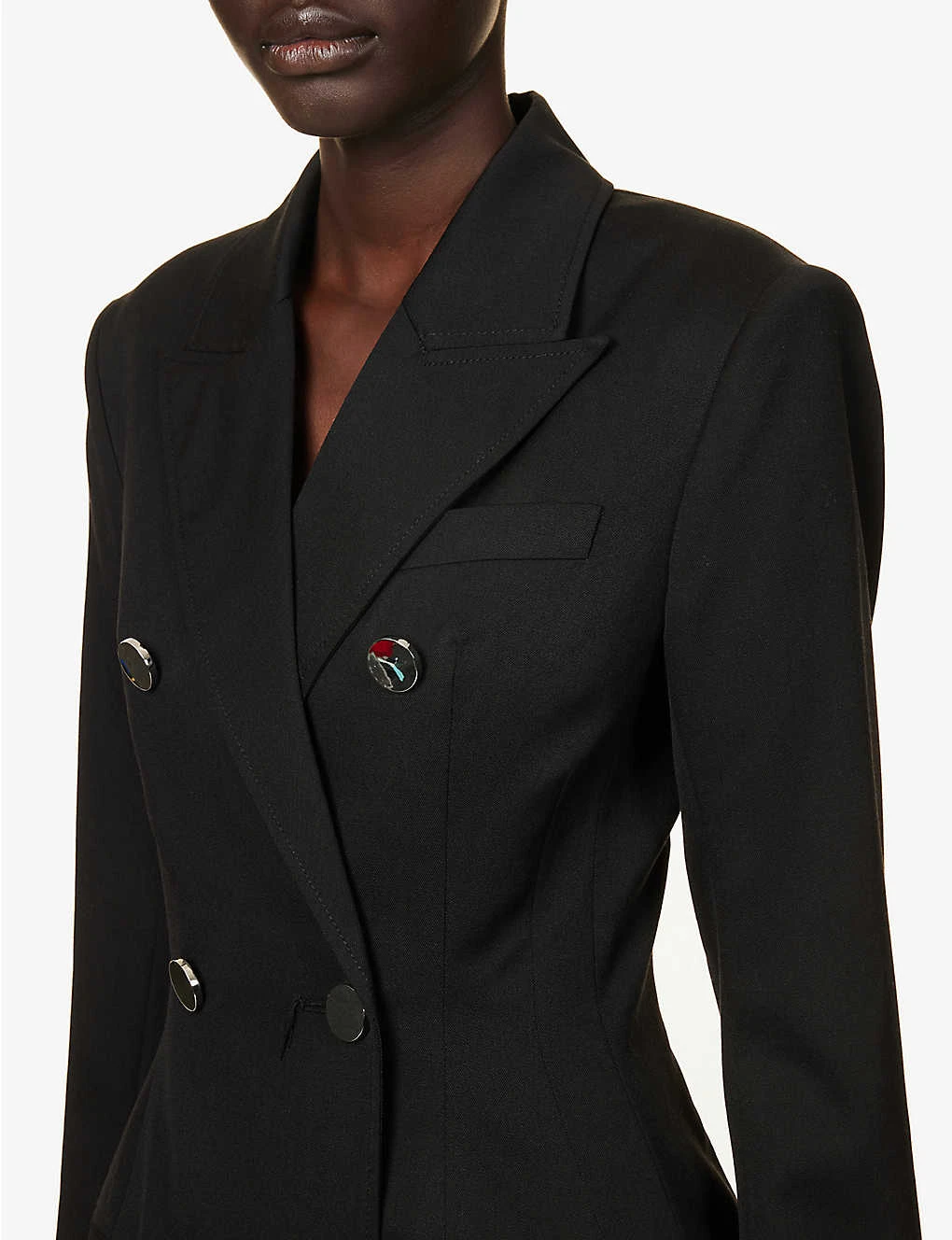 Double-breasted Open-back Wool-blend Blazer 6 Double-breasted Open-back Wool-blend Blazer - Image 6