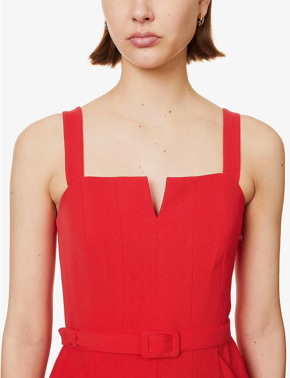 ME AND EM Notch-neck Belted-waist Recycled Polyester-blend Jumpsuit 5 ME AND EM Notch-neck Belted-waist Recycled Polyester-blend Jumpsuit - Image 5