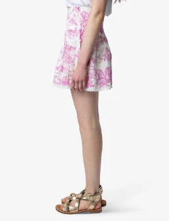 Zadig & Voltaire Jocky Toile-de-Jouy-print Organic-cotton Mini Skirt -Ted Bakee Fashion Shop R04151942 TOILE ALT02