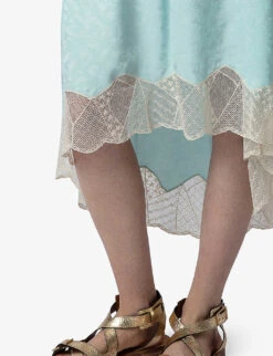 Zadig & Voltaire Joslin Leopard-jacquard Silk Midi Skirt -Ted Bakee Fashion Shop R04151964 CELADON ALT04