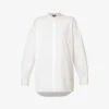 THEORY Mandarin-collar Relaxed-fit Cotton-poplin Shirt