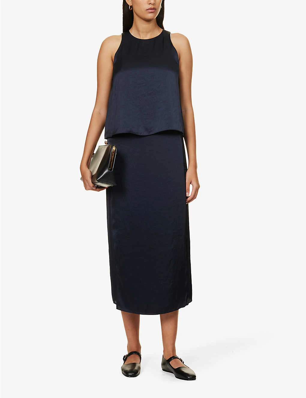 THEORY Mid-rise Split-hem Satin Midi Skirt 2 THEORY Mid-rise Split-hem Satin Midi Skirt - Image 2