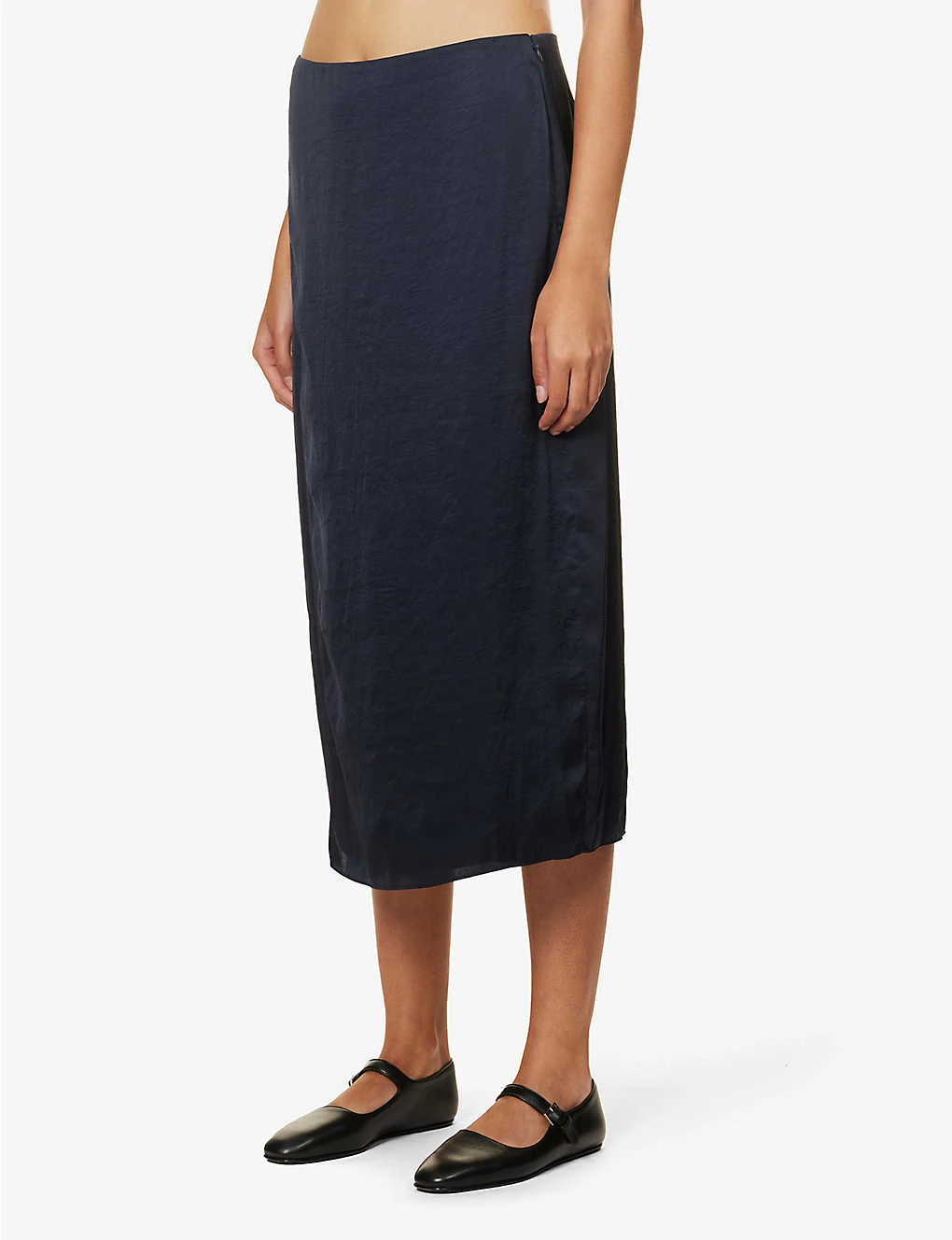 THEORY Mid-rise Split-hem Satin Midi Skirt 3 THEORY Mid-rise Split-hem Satin Midi Skirt - Image 3