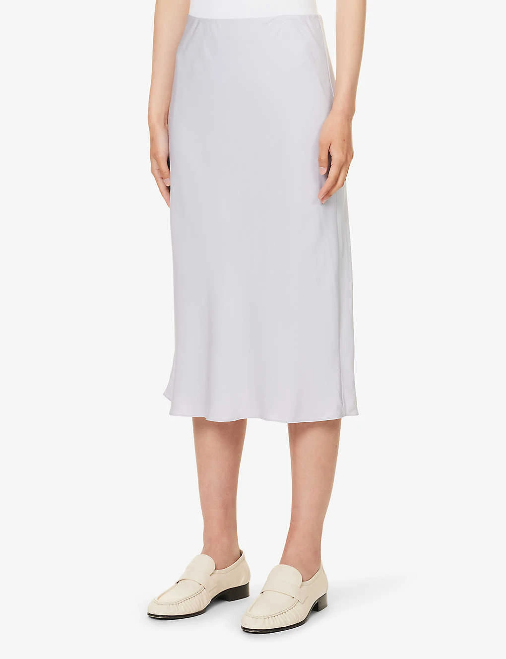 THEORY Mid-rise Flared-hem Silk Midi Skirt 3 THEORY Mid-rise Flared-hem Silk Midi Skirt - Image 3