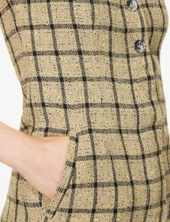 Ganni Checked Strapless Organic Cotton-blend Top 10 Ganni Checked Strapless Organic Cotton-blend Top -Ted Bakee Fashion Shop R04152919 TENDERSHOOTS ALT04