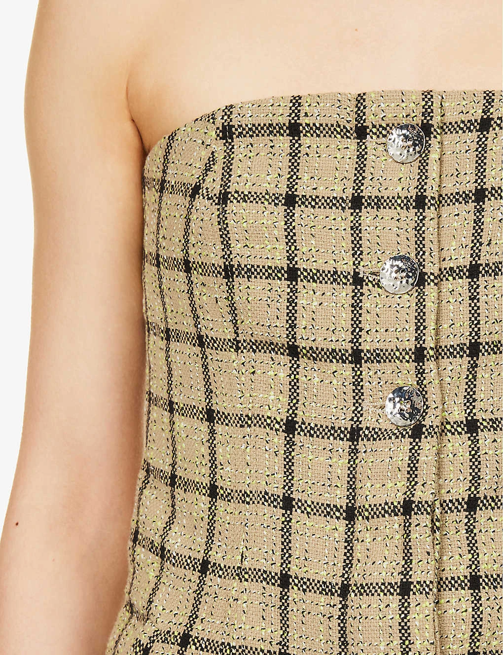 Ganni Checked Strapless Organic Cotton-blend Top 6 Ganni Checked Strapless Organic Cotton-blend Top - Image 6