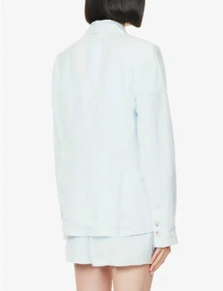 Paige Dawson Double-breasted Linen-rayon Blend Blazer -Ted Bakee Fashion Shop R04153177 ICEFLOW ALT03