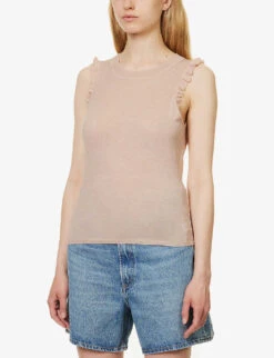 Paige Somi Sleeveless Knitted Top -Ted Bakee Fashion Shop R04153179 LIGHTPINKSPARKLE ALT02