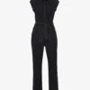 Paige Jett Cap-sleeved Stretch-denim Jumpsuit