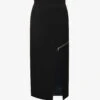 Alexander McQueen Split-hem Zip-embellished Wool Midi Skirt