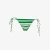 Striped Tie-side Mid-rise Bikini Bottoms