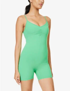 Ultimate Ruched-front Stretch-woven Playsuit -Ted Bakee Fashion Shop R04153646 KELLYGREEN ALT02