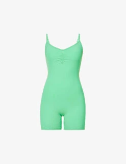 Ultimate Ruched-front Stretch-woven Playsuit