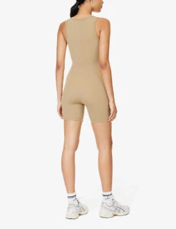 Ultimate Scoop-neck Stretch-woven Playsuit -Ted Bakee Fashion Shop R04153647 DEEPSAND ALT03