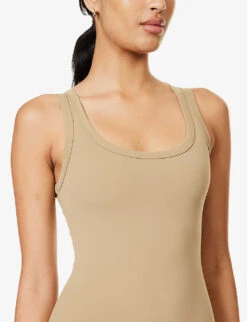 Ultimate Scoop-neck Stretch-woven Playsuit -Ted Bakee Fashion Shop R04153647 DEEPSAND ALT04