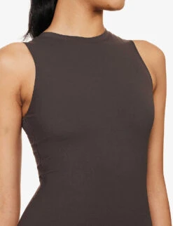 Ultimate Sleeveless Stretch-woven Jumpsuit -Ted Bakee Fashion Shop R04153649 COFFEEBEAN ALT04