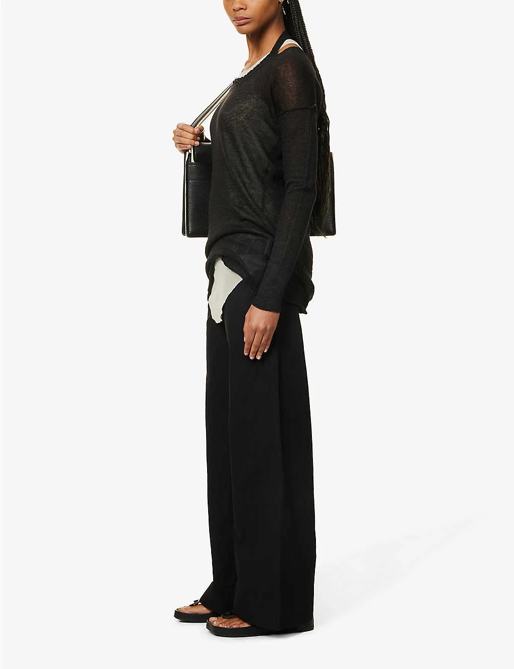 Regular-fit Straight-leg High-rise Cotton And Linen-blend Trousers 2 Regular-fit Straight-leg High-rise Cotton And Linen-blend Trousers - Image 2