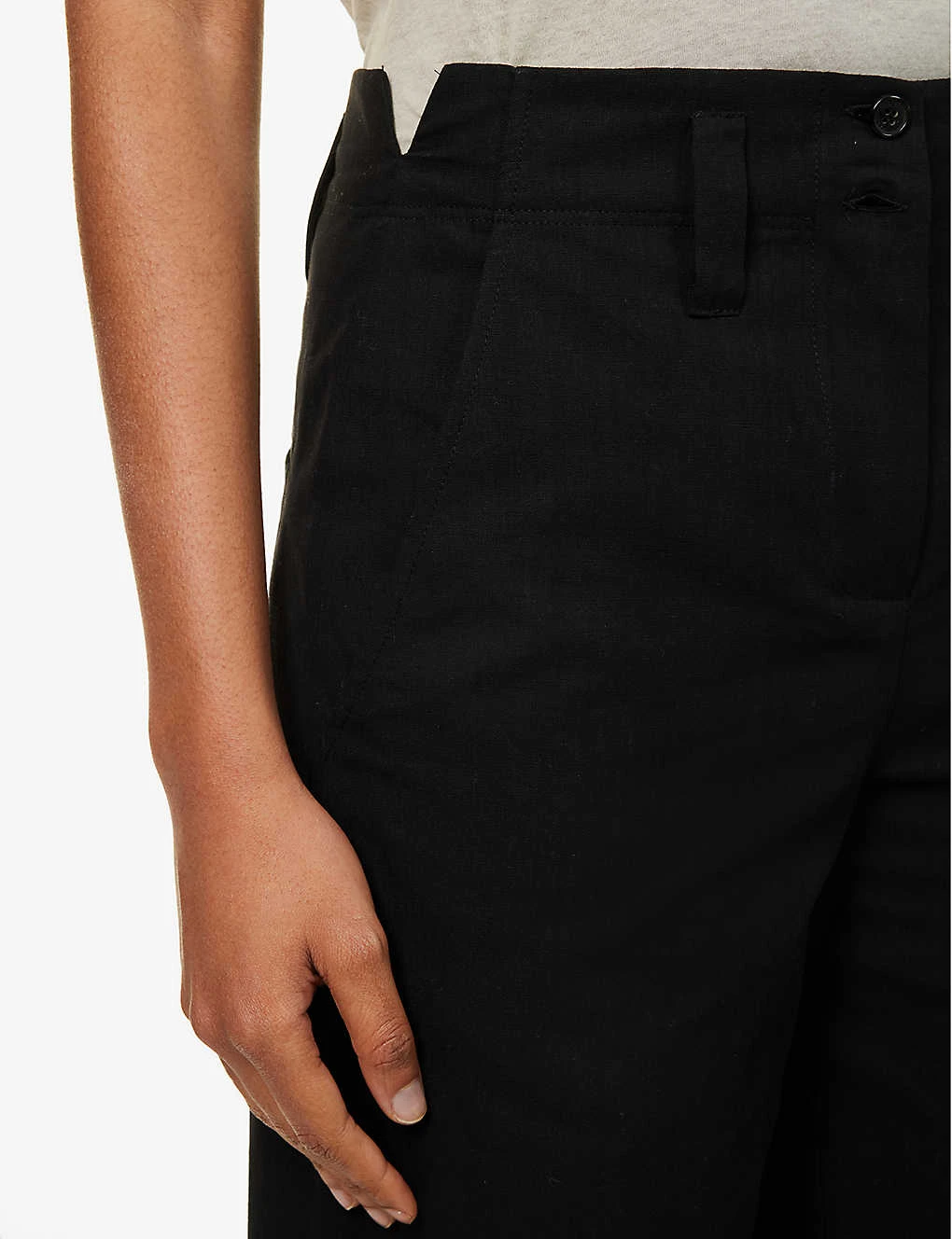 Regular-fit Straight-leg High-rise Cotton And Linen-blend Trousers 5 Regular-fit Straight-leg High-rise Cotton And Linen-blend Trousers - Image 5