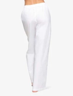 Skims Spa Relaxed-fit Cotton-poplin Pyjama Bottoms -Ted Bakee Fashion Shop R04153807 SNOW ALT03
