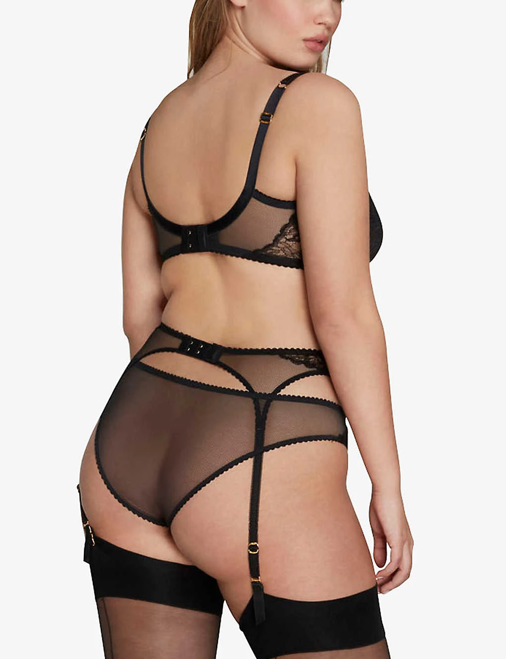 AGENT PROVOCATEUR Leni Lace-embroidered Woven Suspender Belt 3 AGENT PROVOCATEUR Leni Lace-embroidered Woven Suspender Belt - Image 3