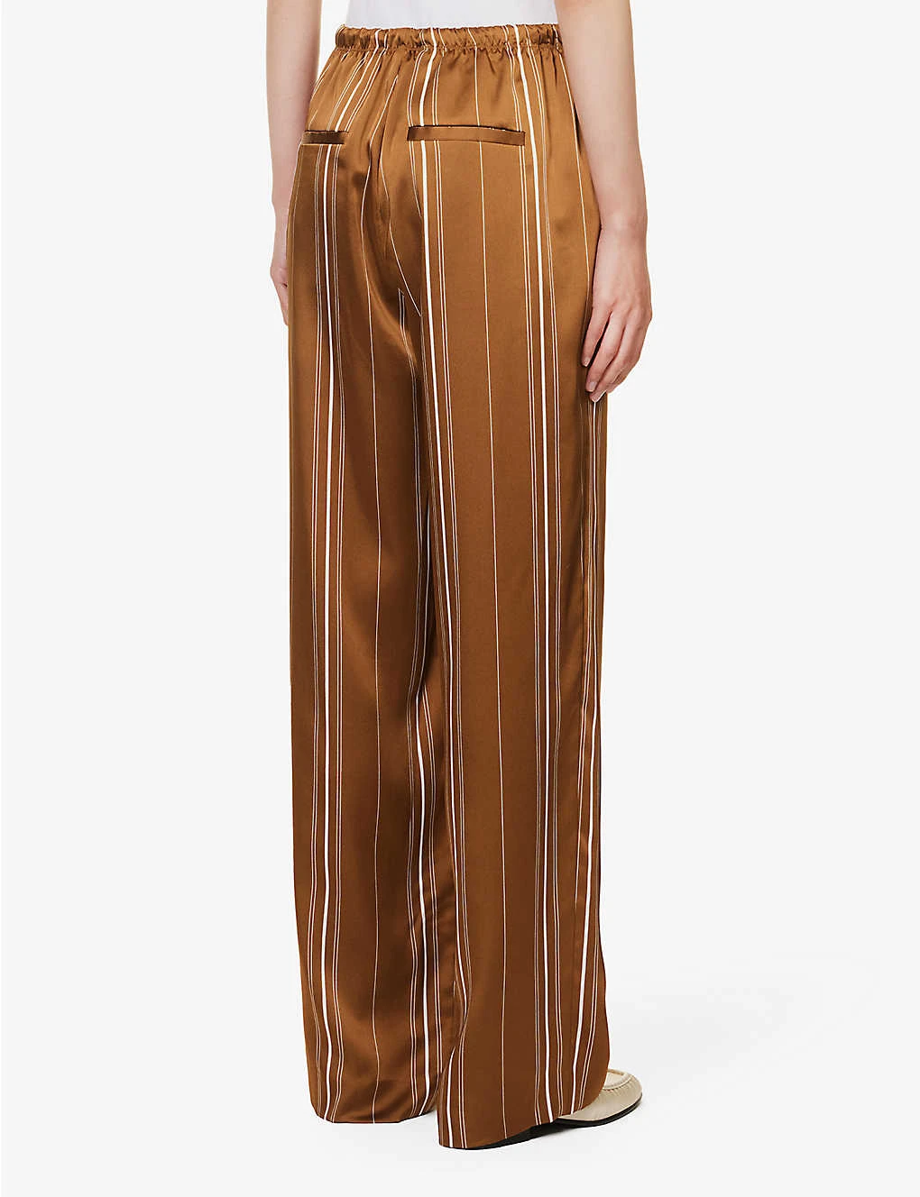 Vince Stripe Straight-leg High-rise Satin Trousers 4 Vince Stripe Straight-leg High-rise Satin Trousers - Image 4