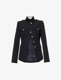 Alexander McQueen Military Cut-out Cotton And Wool-blend Jacket