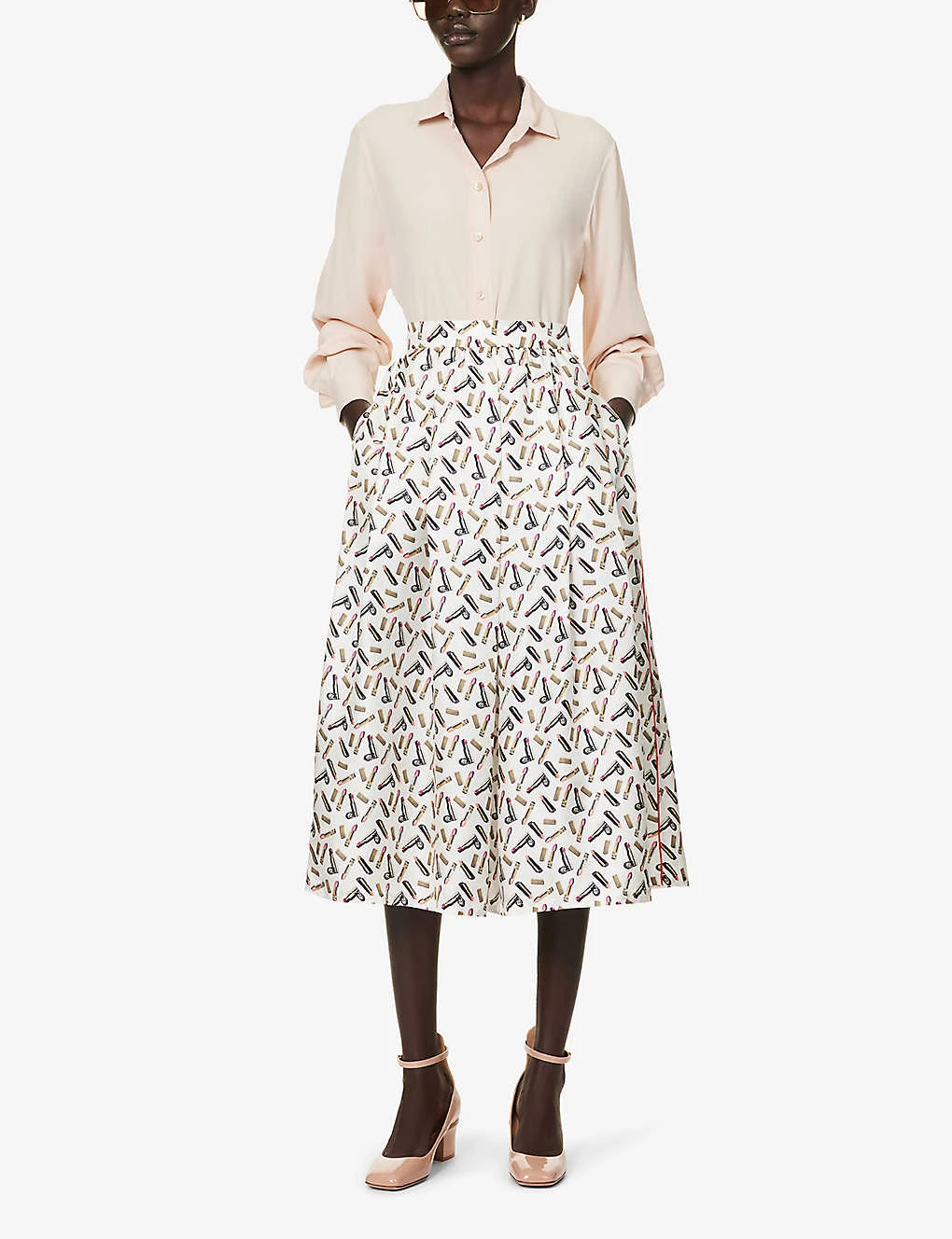 Max Mara Rotondo Graphic-print Silk Midi Skirt 2 Max Mara Rotondo Graphic-print Silk Midi Skirt - Image 2