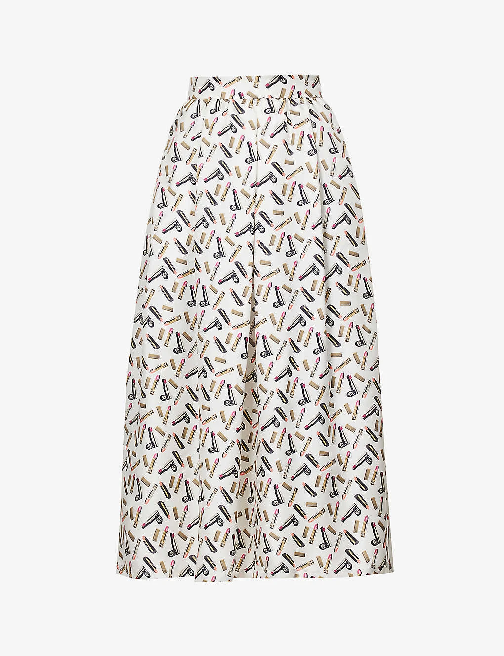Max Mara Rotondo Graphic-print Silk Midi Skirt 1 Max Mara Rotondo Graphic-print Silk Midi Skirt