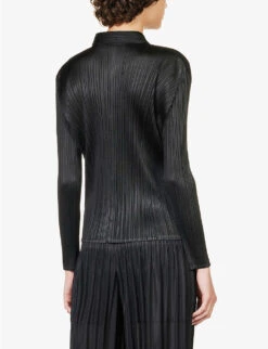 Basic Pleated Knitted Shirt 8 Basic Pleated Knitted Shirt -Ted Bakee Fashion Shop R04156409 BLACK ALT03