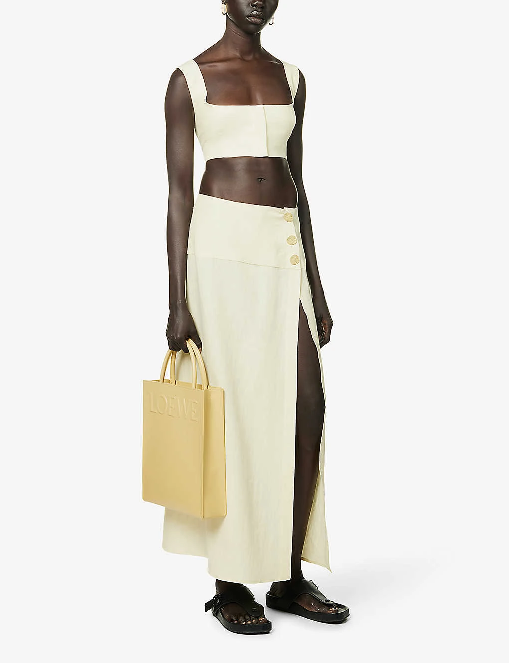 Square-neck Cropped Linen Top 2 Square-neck Cropped Linen Top - Image 2