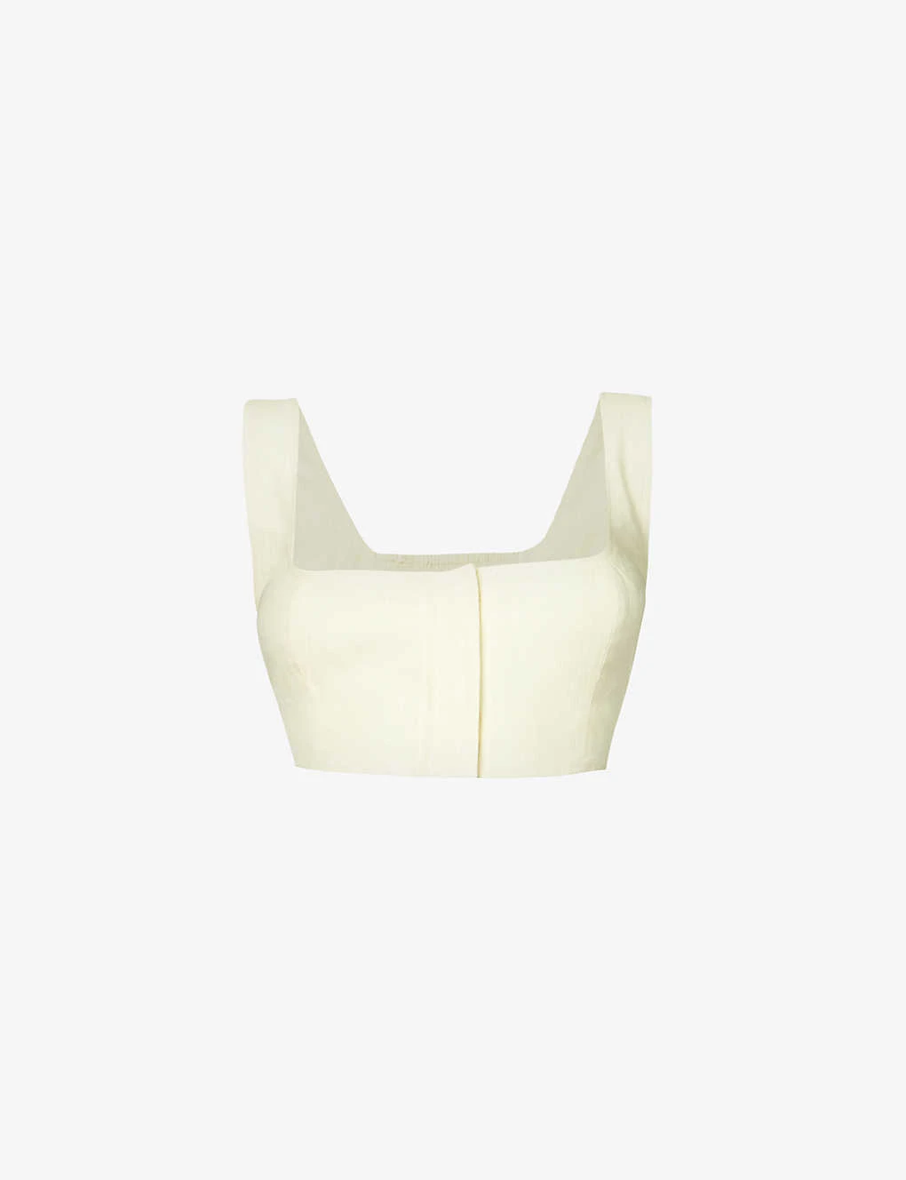 Square-neck Cropped Linen Top 1 Square-neck Cropped Linen Top