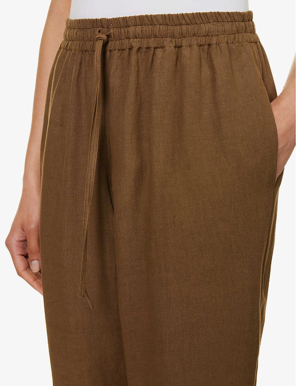 Straight-leg Mid-rise Linen Trousers 5 Straight-leg Mid-rise Linen Trousers - Image 5