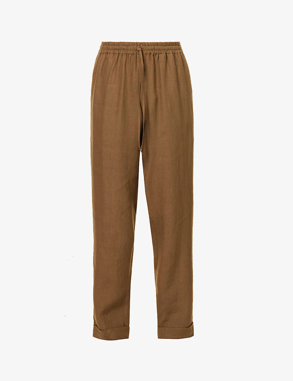 Straight-leg Mid-rise Linen Trousers 1 Straight-leg Mid-rise Linen Trousers